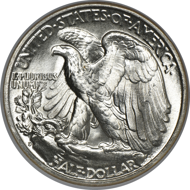 Four certified Walking Liberty half-dollars