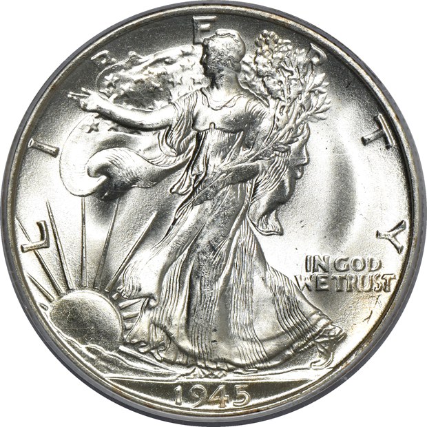 Four certified Walking Liberty half-dollars