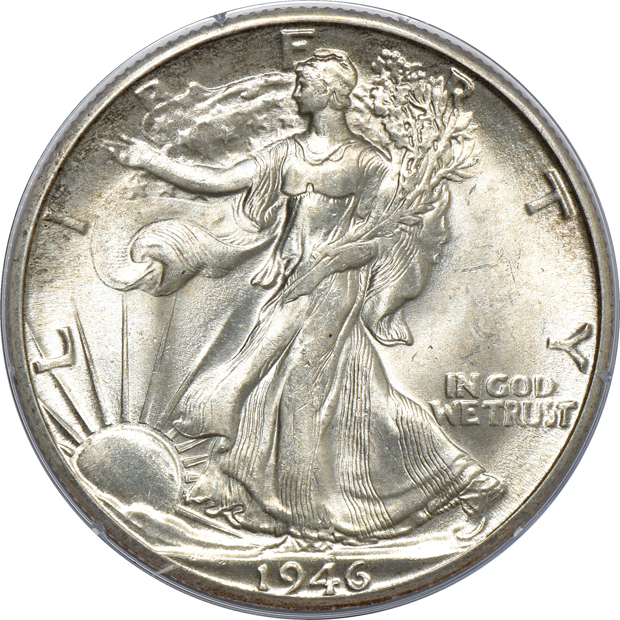 Eight U.S. half-dollars, all PCGS (rattler)