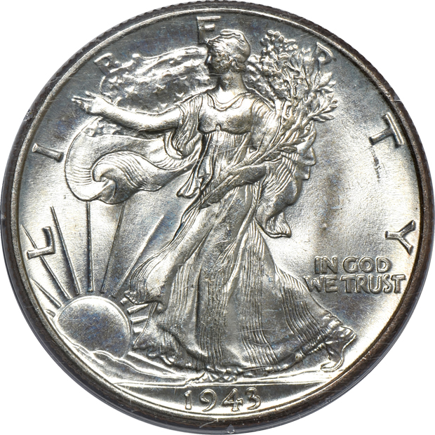 Four half-dollars and a two-cent piece, all PCGS (four rattler, one doily) CAC