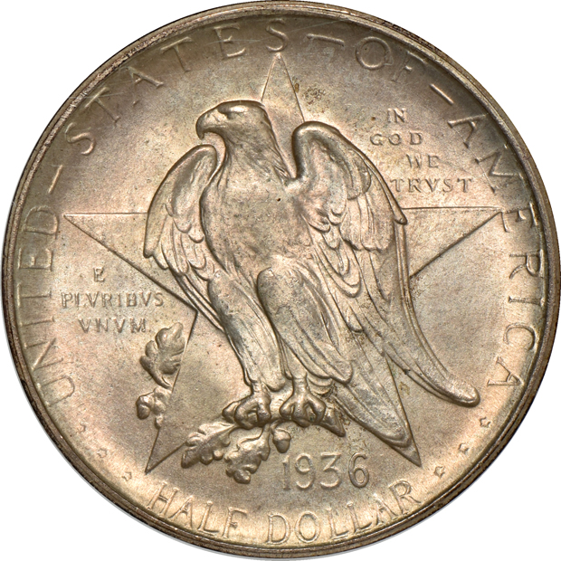 Four silver commemorative half-dollars, all NGC CAC