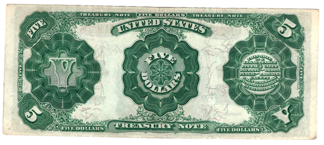 1891 $5 Fr# 362 - XF