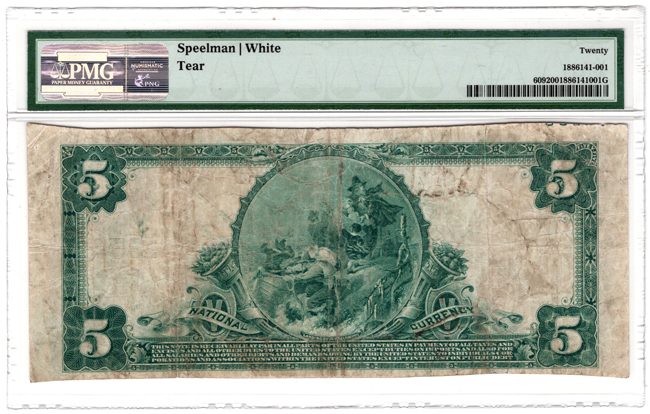 1902 $5 Blue Seal - Anaconda, MT Charter #12542 - PMG VF-20/tear