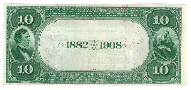 1882 $10 Date Back - Marietta, OH Charter #5212 - XF