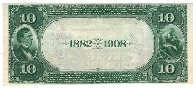 1882 $10 Date Back - Tonawanda, NY Charter #4869 - AU