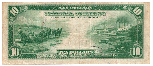 1915 $10 Dallas - VF