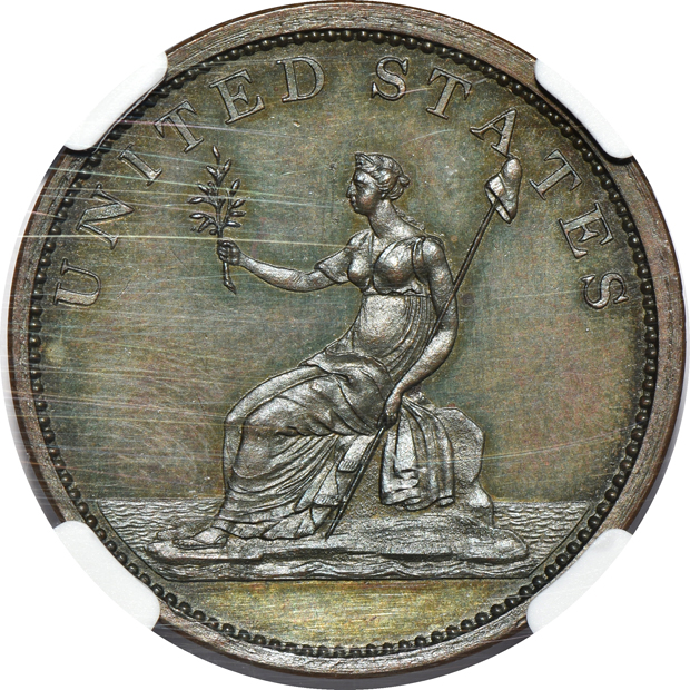1783 Washington & Independence copper restrike, plain edge NGC PR-64 BN