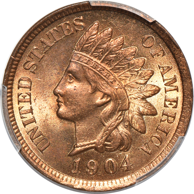 1904 MS-64RD, 1905 MS-64RD, and 1905 MS-65RB, all PCGS