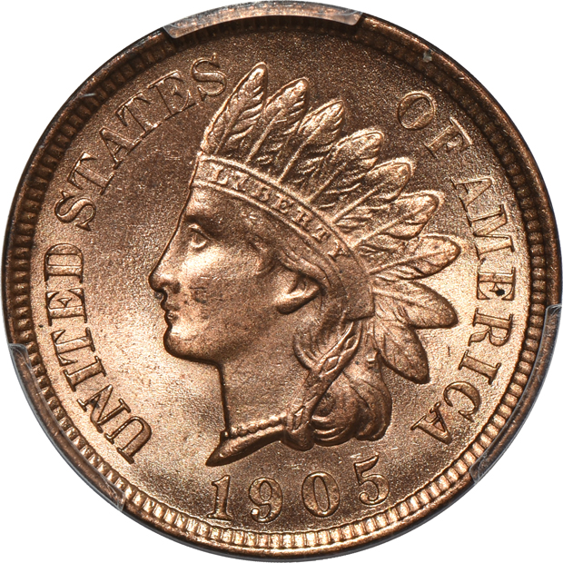 1904 MS-64RD, 1905 MS-64RD, and 1905 MS-65RB, all PCGS