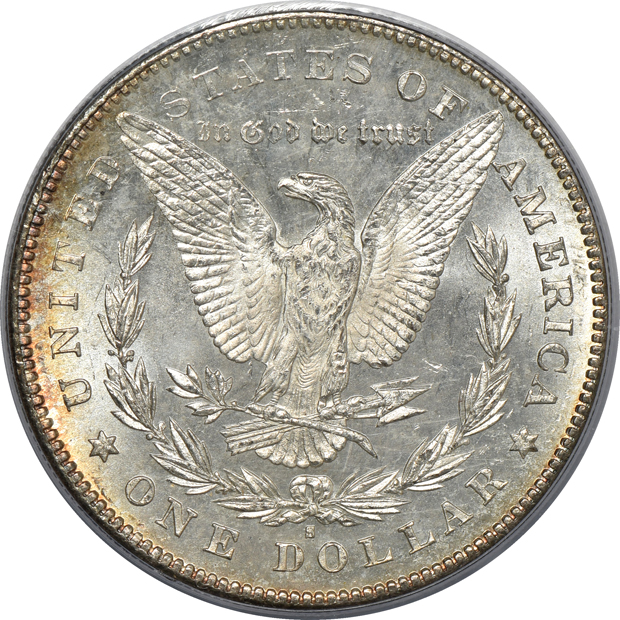 1878-S MS-65, 1879-S MS-65, and an 1882-S MS-66+, all PCGS CAC