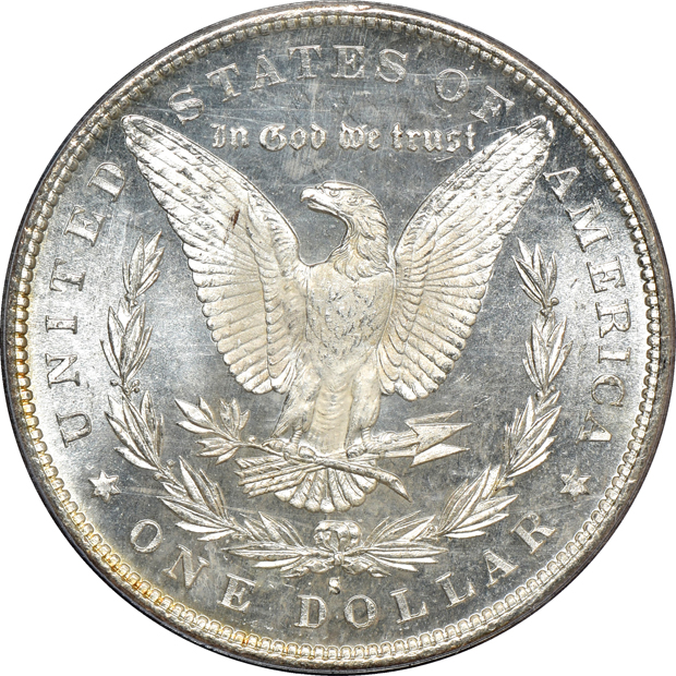 1878-S MS-65, 1879-S MS-65, and an 1882-S MS-66+, all PCGS CAC