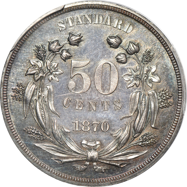 1870 half-dollar J-940 PCGS PR-64 CAC