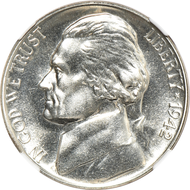 1940 PCGS PR-67 CAC, 1942-P Silver NGC PR-67, and a 1955 NGC PR-69 CAMEO