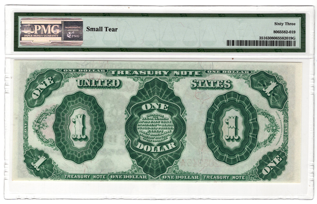 1891 $1 Fr# 351 - PMG ChCU-63/small tear
