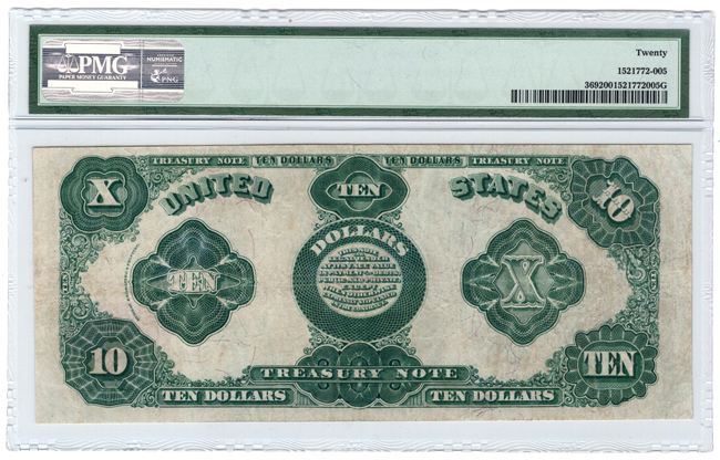 1891 $10 Fr# 369 - PMG VF-20
