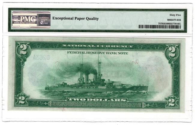 1918 $2 Cleveland Battleship Fr# 757 - PMG GemCU-65 EPQ