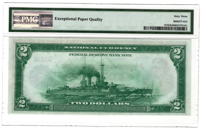 1918 $2 Cleveland Battleship Fr# 757 - PMG ChCU-63 EPQ