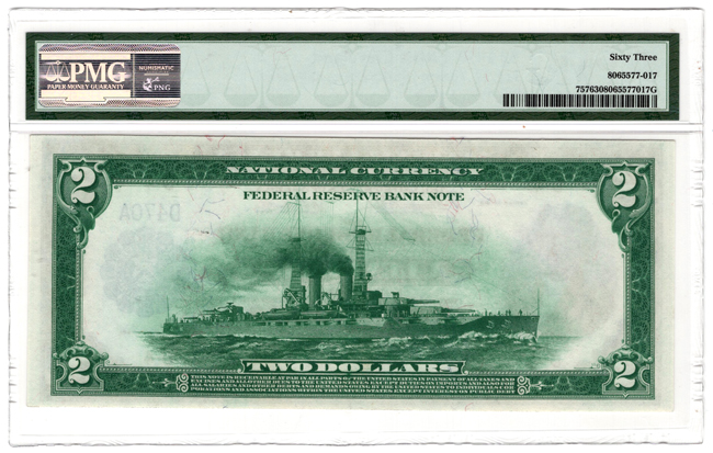 1918 $2 Cleveland Battleship Fr# 757 - PMG ChCU-63