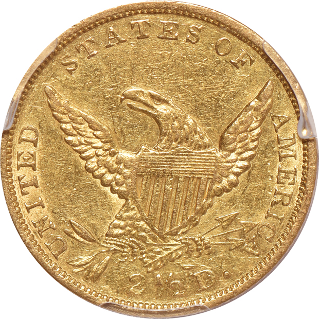 1836 Script 8 PCGS AU-50