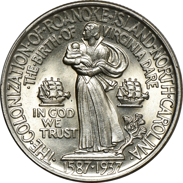 Four silver commemorative half-dollars certified by PCGS