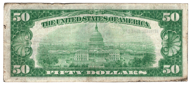 1929 $50 Type 1 - Elgin, IL Charter #2016 - VF