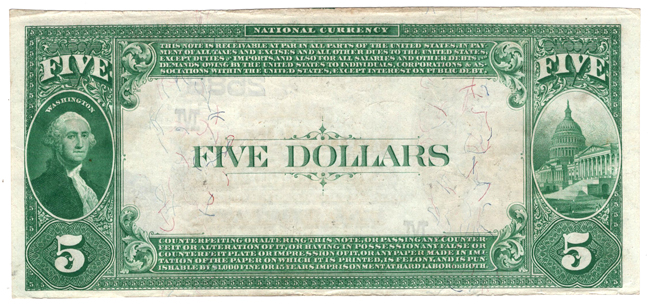 1882 $5 Value Back - New Hampton, IA Charter #2588 - AU