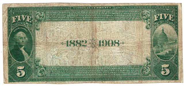 1882 $5 Date Back - Williams, IA Charter #5585 - F