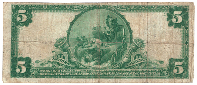 1902 $5 Blue Seal - Oakland City, IN Charter #9562 - F