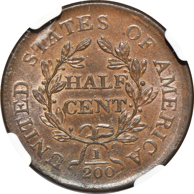 1806 Small 6 - No Stems NGC MS-62 BN