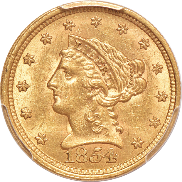 1854 MS-62, and an 1854-O UNC details/cleaned, both PCGS