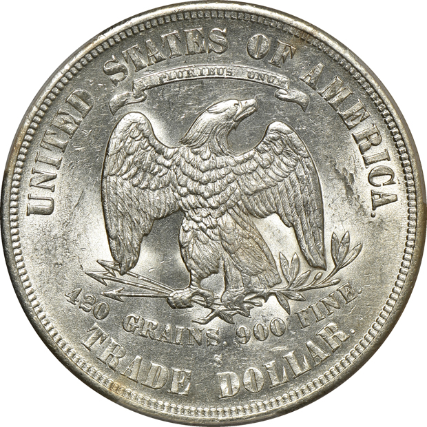 1875-S Trade PCGS AU-58