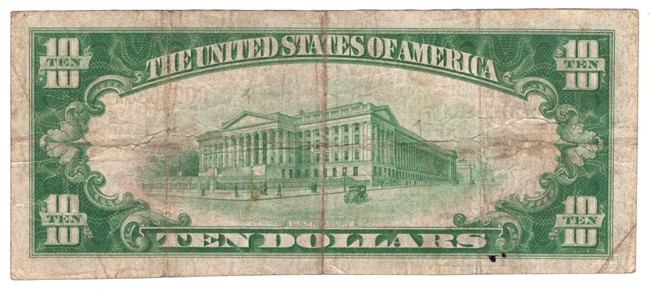 1929 $10 Type 1 - Linn Creek, MO Charter #7853 - VF