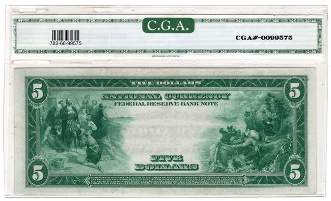 1918 $5 New York Fr# 782 - CGA GemCU-66