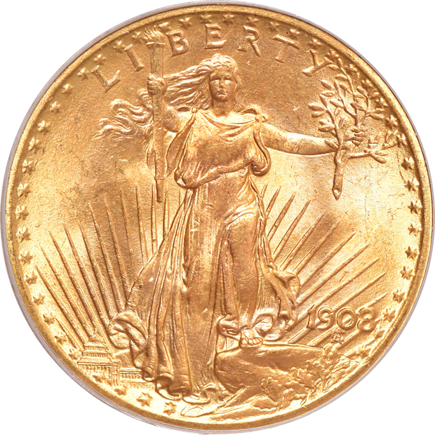 Two 1908 No Motto PCGS MS-65 (green label)