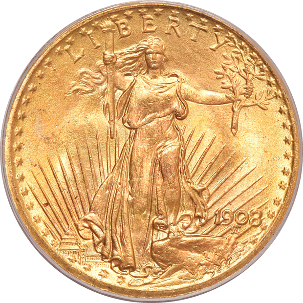 Two 1908 No Motto PCGS MS-65 (green label)