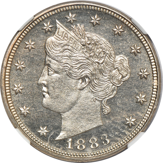 1883 No Cents NGC PR-64 CAMEO CAC, and an 1886 PCGS PR-65 (green label)