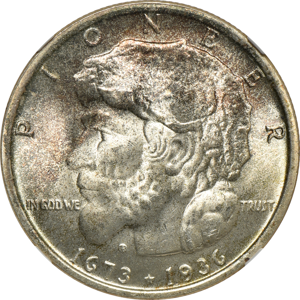 Four silver commemorative half-dollars, all NGC CAC