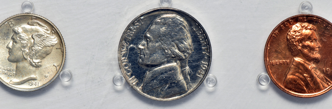 1941 and 1942 Proof Sets in a plastic holder
