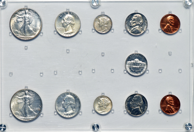 1941 and 1942 Proof Sets in a plastic holder