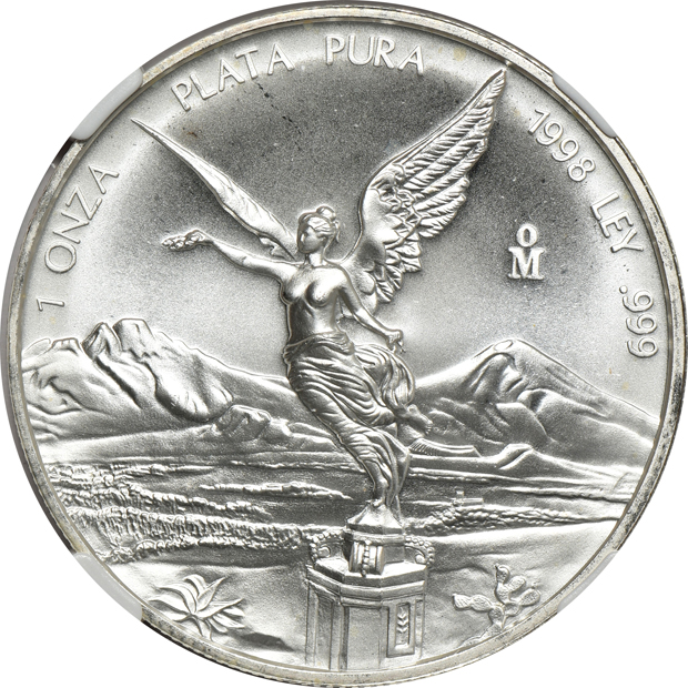Mexico - Three 1998-Mo 1 onza- NGC MS-68