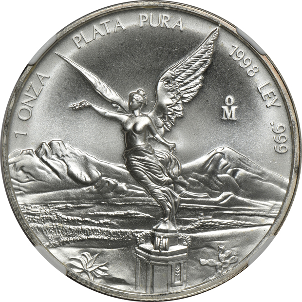 Mexico - Three 1998-Mo 1 onza- NGC MS-68