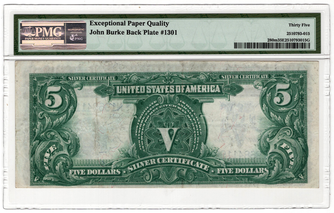 1899 $5 Chief Fr# 280m John Burke back plate #1301 - PMG VF-35 EPQ