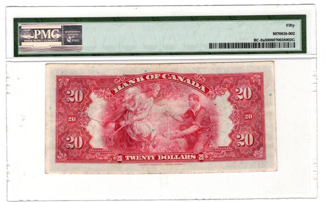 Canada - 1935 $20 BC-9a - PMG AU-50
