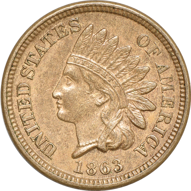 Nineteen copper type coins, plus an 1870 Shield nickel