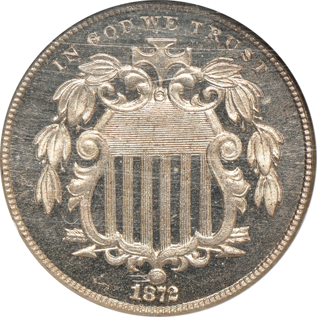 1872 NGC PR-64 CAMEO, 1882 PCGS PR-65 (green label), and an 1883 PCGS PR-65 (green label)