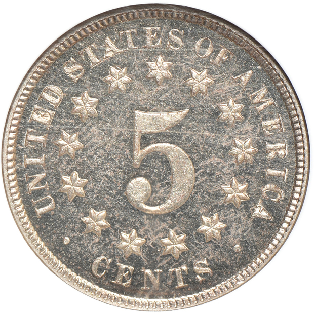 1872 NGC PR-64 CAMEO, 1882 PCGS PR-65 (green label), and an 1883 PCGS PR-65 (green label)