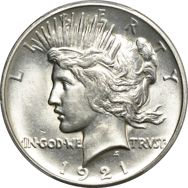 Six certified Peace dollars