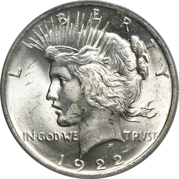 Six certified Peace dollars