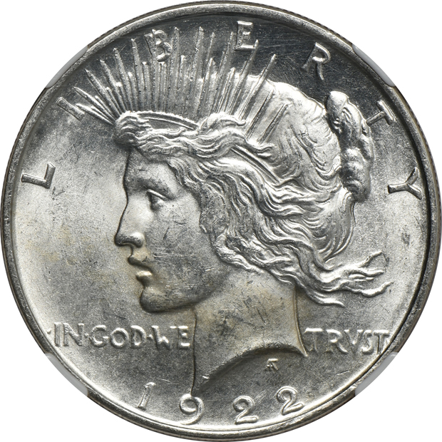 Six certified Peace dollars