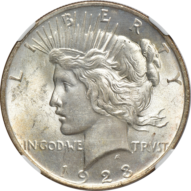 Six certified Peace dollars